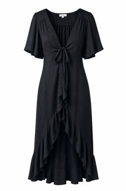Flounce London satin short sleeve wrap maxi dress 10